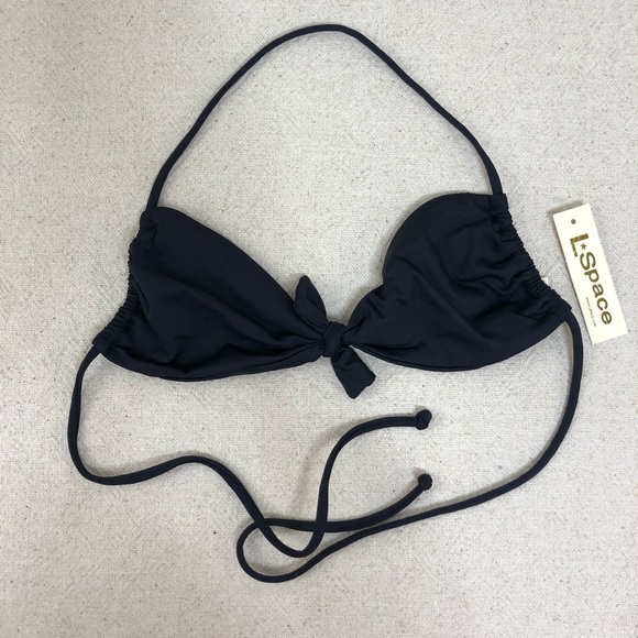 l*space Other - NWT L‘Space Black Triangle Bow Bikini Top S